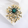 Vintage Crystal Glass Flower Brooch Pin For High-End Apparel view 2