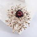 Vintage Crystal Glass Flower Brooch Pin For High-End Apparel view 4