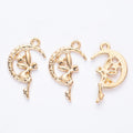 Zinc Alloy Moon Angel Charm Pendant for DIY Necklace Bracelet Jewelry Making view 4