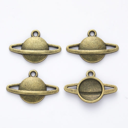 Zinc Alloy Planet Charm Pendant No.142223 for DIY Necklace Bracelet Jewelry Making