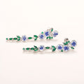Natural Style Long Enamel Flower Cubic Zirconia Drop Earrings For Women, Elegant Summer Jewelry view 3
