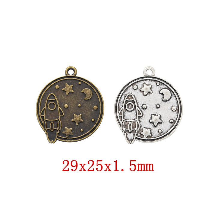 Zinc Alloy Rocket Planet Charm Pendant for DIY Necklace Bracelet Jewelry Making