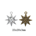Zinc Alloy Sun Charm Pendant No.703190 for DIY Necklace Bracelet Jewelry Making view 1