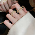 Pearl Zircon Letter Open Ring For Women view 4