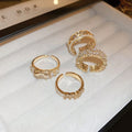 Pearl Zircon Letter Open Ring For Women view 3