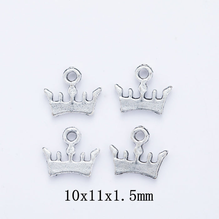 Antique Silver Zinc Alloy Crown Charm Pendant for DIY Necklace Bracelet Jewelry Making