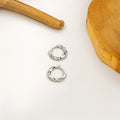 Elegant Mobius Twist Small Hoop With Sparkling Zircon Geometric Silver Alloy Huggie Earrings view 4
