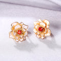 Pastoral Rhinestone Flower Stud Earrings Fresh Natural Floral Minimalist Niche Ear Jewelry view 2