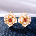 Pastoral Rhinestone Flower Stud Earrings Fresh Natural Floral Minimalist Niche Ear Jewelry view 4