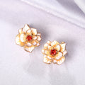 Pastoral Rhinestone Flower Stud Earrings Fresh Natural Floral Minimalist Niche Ear Jewelry view 3