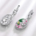French Romantic Oval Flower Resin Enamel Painted Zircon Earrings Valentine's Day Drop Earrings view 4