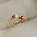 Japanese Style Red Zircon Heart Ring For Women Elegant Fairy Romantic Index Finger Jewelry view 1