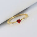 Japanese Style Red Zircon Heart Ring For Women Elegant Fairy Romantic Index Finger Jewelry view 2