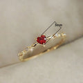 Japanese Style Red Zircon Heart Ring For Women Elegant Fairy Romantic Index Finger Jewelry view 4