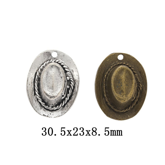 Zinc Alloy Cowboy Hat Charm Pendant No.324959 for DIY Necklace Bracelet Jewelry Making