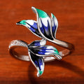 European American Enamel Floral Ring For Women Ethnic Style Oil Drip Flower Finger Ring Gift view 3