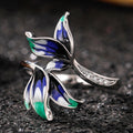 European American Enamel Floral Ring For Women Ethnic Style Oil Drip Flower Finger Ring Gift view 4