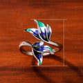 European American Enamel Floral Ring For Women Ethnic Style Oil Drip Flower Finger Ring Gift view 5