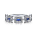 Blue Square Cubic Zirconia Inlaid Ring For Women European Fashion Engagement Band view 3