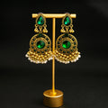 Vintage Ethnic Round Teardrop Crystal Rhinestone Pearl Tassel Alloy Chandelier Drop Earrings view 4