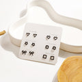 Minimalist Acrylic Geometric Stud Set With Heart Triangle Bow Flower Square Shapes Fashion Earrings view 2