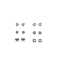 Minimalist Acrylic Geometric Stud Set With Heart Triangle Bow Flower Square Shapes Fashion Earrings view 5