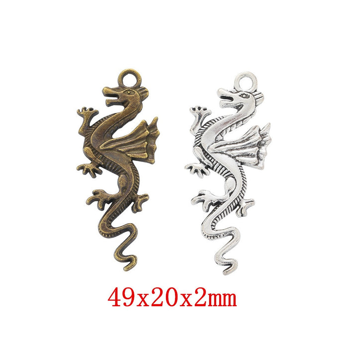 Zinc Alloy Flying Dragon Charm Pendant No.520924 for DIY Necklace Bracelet Jewelry Making