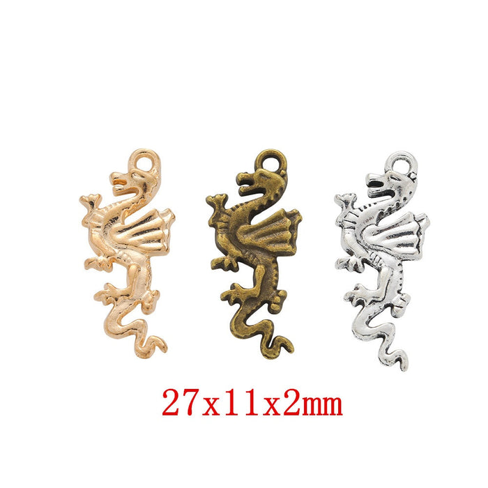 Zinc Alloy Flying Dragon Charm Pendant for DIY Necklace Bracelet Jewelry Making