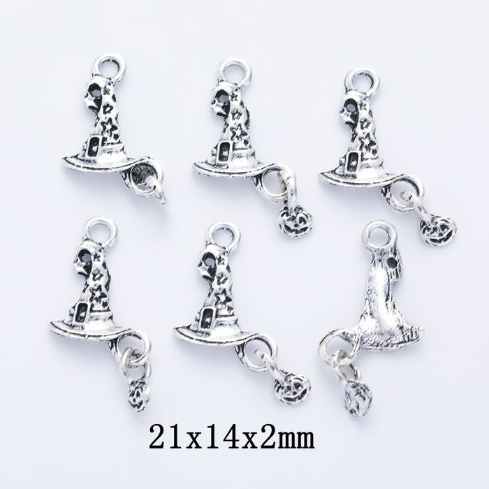 Antique Silver Zinc Alloy Witch Hat Charm Pendant for DIY Necklace Bracelet Jewelry Making