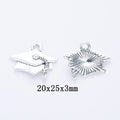 Antique Silver Zinc Alloy Graduation Cap Charm Pendant for DIY Necklace Bracelet Jewelry Making view 1