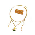 Green Bird Necklace Set With Moon Butterfly And Evil Eye Pendant Niche Fashion Jewelry view 5