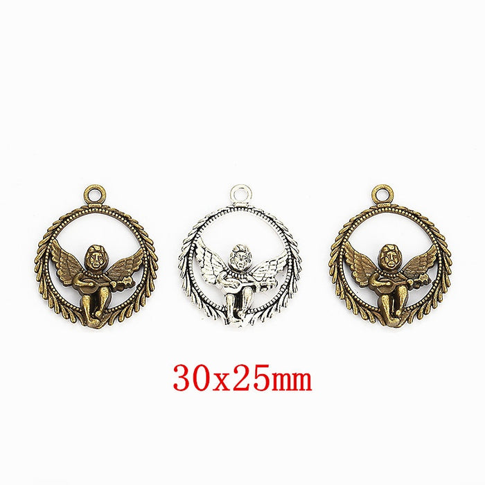 DIY Jewelry Accessory Vintage Zinc Alloy Angel Pendant Charm For Necklace Bracelet Making 1253