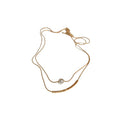 Minimalist Pearl Geometric Double Layer Metal Choker Necklace For Women view 5