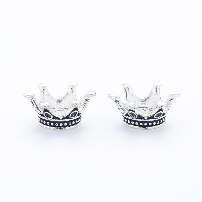 Antique Silver Zinc Alloy Crown Charm Pendant No.102457 for DIY Necklace Bracelet Jewelry Making