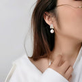 Baroque Style Faux Pearl Earrings With Delicate Wheat Ear Zircon Drops For Women view 3