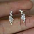 Korean Style Gold Plated Copper Curved Star Zircon Stud Earrings For Women Fresh Versatile Jewelry view 5