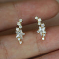 Korean Style Gold Plated Copper Curved Star Zircon Stud Earrings For Women Fresh Versatile Jewelry view 1