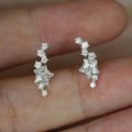 Korean Style Gold Plated Copper Curved Star Zircon Stud Earrings For Women Fresh Versatile Jewelry view 6