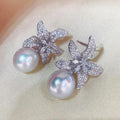 Pearl Starfish Zircon Ear Cuff Earrings, Cute Princess Style Small Star Earrings For Women view 3