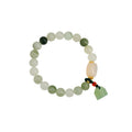 Fresh Jade Beaded Bracelet With Lotus Pod Pendant, Geometric Round Ethnic Chinese Style For Women view 5