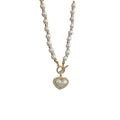 Korean Light Luxury Faux Pearl Rhinestone Beaded Tassel Collarbone Necklace For Women view 5