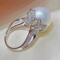 Baroque Pearl Flower Setting Ring For Women, Elegant Light Luxury Niche Statement Jewelry view 2
