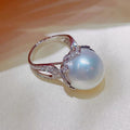 Baroque Pearl Flower Setting Ring For Women, Elegant Light Luxury Niche Statement Jewelry view 3