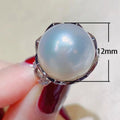 Baroque Pearl Flower Setting Ring For Women, Elegant Light Luxury Niche Statement Jewelry view 5
