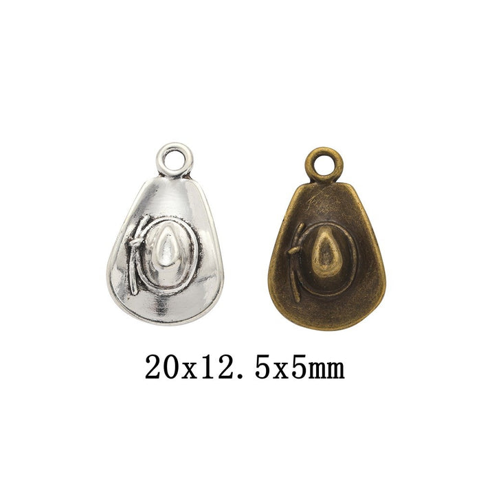 Zinc Alloy Cowboy Hat Charm Pendant for DIY Necklace Bracelet Jewelry Making