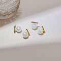 Elegant Minimalist Faux Pearl Stud Earrings With Gold Alloy Bar, Sweet Fresh Niche Design Earrings view 1