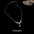 Light Luxury Metal V-Shaped Water Drop Zircon Inlaid Clavicle Necklace For Women view 3