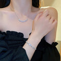 Light Luxury Metal V-Shaped Water Drop Zircon Inlaid Clavicle Necklace For Women view 2
