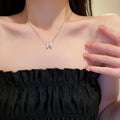 Copper Zircon Letter H Pendant Necklace Style Geometric Clavicle Chain Choker view 2