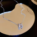 Copper Zircon Letter H Pendant Necklace Style Geometric Clavicle Chain Choker view 1